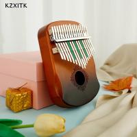 KZXITK เปียโน Kalimba Thumb เปียโน17คีย์แบบพกพาที่มีนิ้วค้อนจูนคลุมนิ้วหัวแม่มือเปียโน Kalimba Thumb สำหรับเด็กผู้ใหญ่17คีย์เปียโน Kalimba Thumb