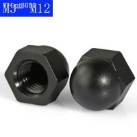 ♗✠☈  M3 M4 M5 M6 M8 M10 M12 Black Plastic Nylon Acorn Cap Nuts Dome Head Nut DIN1587 For Bolts Screws