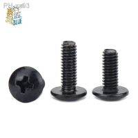 10Pcs/lot M2 M2.5 M3 M3.5 M4 M5 M6 TM Screws Phillips Truss Mushroom Head Screw Black Plated Electronic Carbon Steel Screws