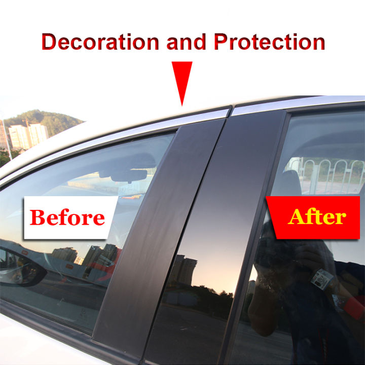 รถจัดแต่งทรงผมรถหน้าต่างเสาตัดสติ๊กเกอร์กลาง-bc-คอลัมน์สติ๊กเกอร์อุปกรณ์ภายนอกสำหรับ-hyundai-santa-fe-ix45-dm-2013-2018