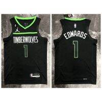 Mens 2023NBA Jersey Minnesota Timberwolves Anthony Edwards Black Basketball Player Jersey