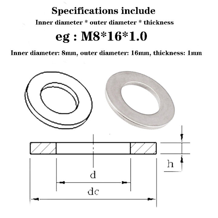 5-100pcs-304-stainless-steel-flat-washer-metal-flat-washer-m1-6-m2-5-m3-m4-m5-m6-m8-m10-m12-m14-m18-m20
