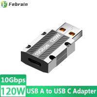 FEBRAIN ตัวแปลงโน้ตบุ๊ค10Gbps Type-C 3.1เพื่ออะแดปเตอร์ USB การส่งข้อมูล120W ชาร์จอย่างรวดเร็ว