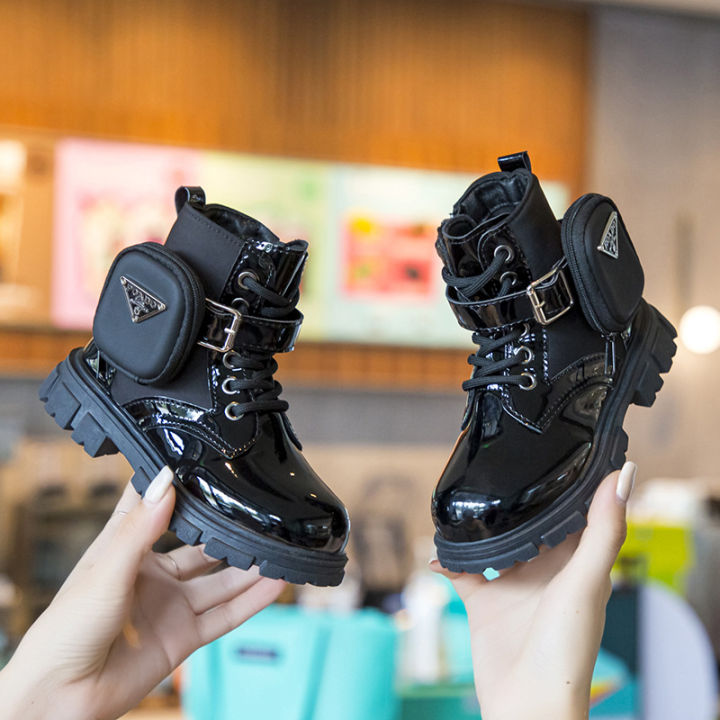 baolongxin-รองเท้าบูทมาร์ตินสำหรับเด็กผู้ชาย-พื้นรองเท้านิ่มรองเท้าบูทแฟชั่นหนังที่ลื่นมันวาวสไตล์อังกฤษสำหรับเด็กผู้หญิงรองเท้าบูทซิปข้าง