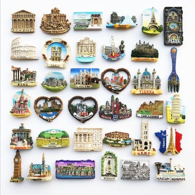 Stereo Magnet Fridge Stickers Creative Places Of Interest Tourist Commemorative Decorative Handicrafts Collection Gifts From European Countries 【Refrigerator sticker】♂❆☞