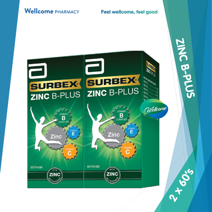 Abbott Surbex Zinc B-Plus Filmtab With Zinc, Vitamin C, E And B-complex ...