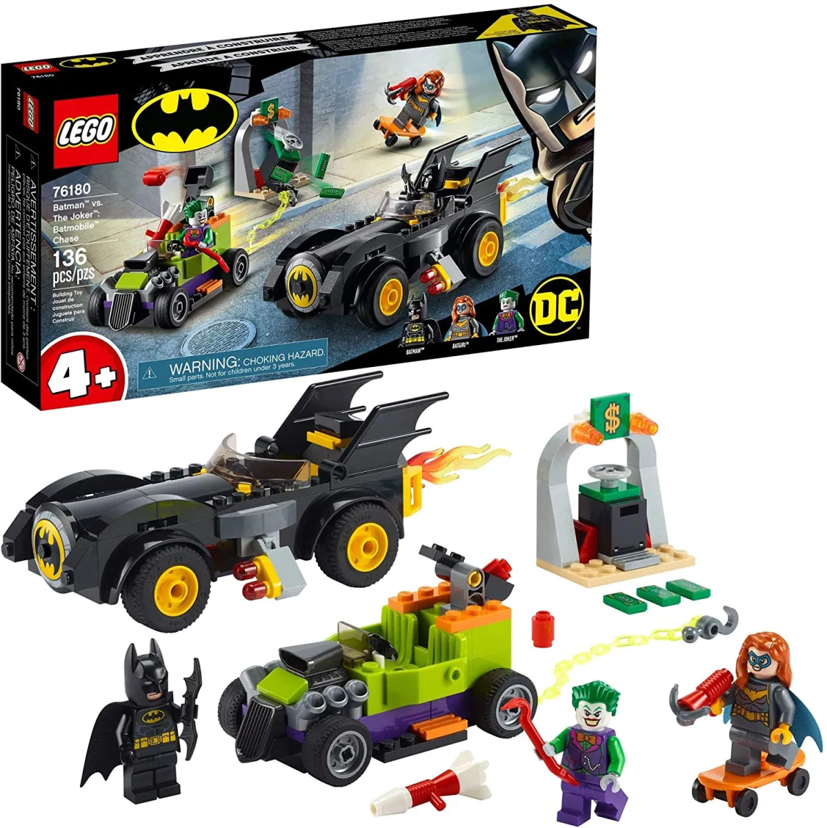 Hộp hoàn hảo Lego DC Batman: Batman vs. Joker: Batmobile Chase 76180 Đồ  chơi khối xây