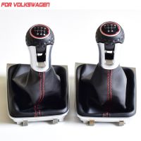 For VW Golf 7 A7 MK7 For GTI GTD 2013 2014 2015 2016 2017 2018 5/6 Speed Car Gear Stick Level Shift Knob With Leather Boot LHD