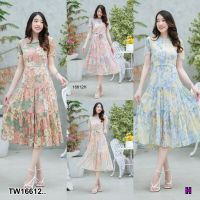 B16612 เดรสงานชีฟอง กระโปรงต่อระบายชั้นๆ Chiffon Dress Layered ruffled skirt