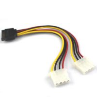 15 Pin SATA Male to 2 Female 4 Pin Molex Female IDE HDD Power Hard Drive Cable Quality Accessories Cable Adapter 15