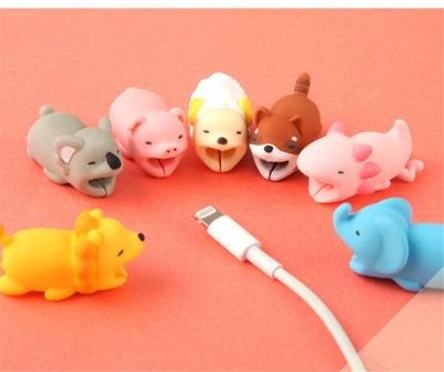 ：“{》 Animal Cable Bite Protector Winder Cute Cartoon Cover Protect Case Wire Organizer Holder For   Earphone Cable