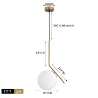 Nordic Glass Ball Pendant Lights Modern LED Hanging Lamp for Living Room BrassBlackChrome Pendant Lamp