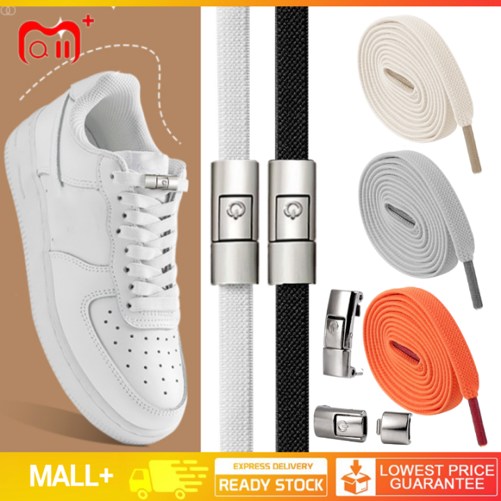 No Tie Shoe Lace Lock Kids Adult 8MM Widened Flat Shoelace Lazy Shoe