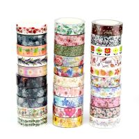 NEW 1PC Decorative Beautiful Flowers Washi Tape Set DIY Scrapbooking Paper Photo Album Adhesive Masking Tape Korean Stationery TV Remote Controllers