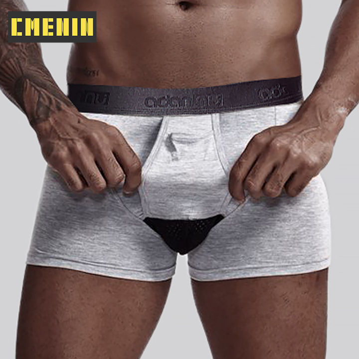 cmenin-official-sotre-boxer-for-men-กางเกงใน-1-ชิ้น-ขายร้อนใยนมผู้ชายเซ็กซี่ชุดชั้นในกางเกงบ็อกเซอร์-quick-dry-mens-boxershorts-กางเกงบ็อกเซอร์-logo-นักมวยยาว-ad321