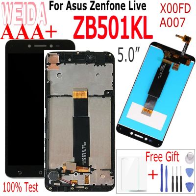 Weida 5.0 "สำหรับ Asus Zenfone Live Zb501kl X00fd A007จอแสดงผลหน้าจอ Lcd พร้อมดิจิไทเซอร์สัมผัสขอบจอสำหรับ Asus Zb501kl Lcd