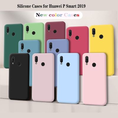 For Huawei P Smart 2019 Case Fundas Original Case Huawei P Smart 2019 Shockproof TPU Liquid Silicone Protective Phone Back Cover