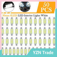 50ชิ้น36มม. C5w 6 Led แบบ Smd รังผึ้งชุดหลอดไฟเสริมแผนที่โดมในร่มป้ายทะเบียนรถหลอดไฟ6000K สุดสดใส【fast】