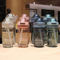 500650ML ขวดน้ำกีฬานักเรียน Multicolor Straw ถ้วยน้ำ BPA ฟรีโรงเรียนกลางแจ้งแบบพกพา Outdoor Travel ขวดพลาสติก