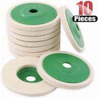 10ชิ้น/เซ็ตขนสัตว์ขัดล้อ Beige Buffing Pads บดมุมเครื่องบดล้อ Felt Polisher Disc สำหรับสแตนเลส Aluminium