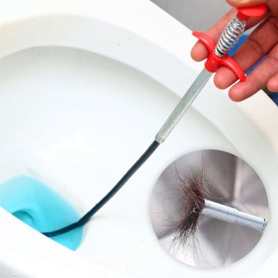 Bendable Pipe Cleaner Sink Cleaning Hook White/Black Sewer Hair Stoppers Tool Kitchen Spring Pipe Hair Remover  by Hs2023
