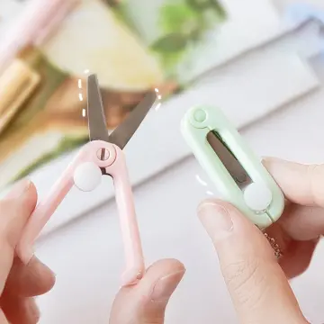 Portable Mini Scissors with Cover Safety Sewing Scissors Hand-cut