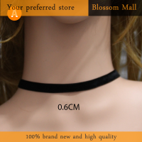 [Blossom] แฟชั่นโชกเกอร์กำมะหยี่สีดำสร้อยคอริบบิ้นสำหรับผู้หญิงแนวกอธสร้อยคอห่วงโซ่เซ็กซี่