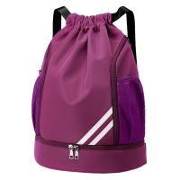 Drawstring กระเป๋าเป้สะพายหลังกันน้ำกระเป๋ากีฬาสตริงกระเป๋าเป้สะพายหลังยิม Sackpack กระเป๋าตาข่ายช่องรองเท้าผู้หญิงผู้ชายเด็ก