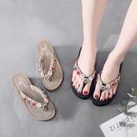 Factory new wholesale slippers female summer wedges flip-flops thick outer wear non-slip bottom show thin cool slippers lovely and sweet