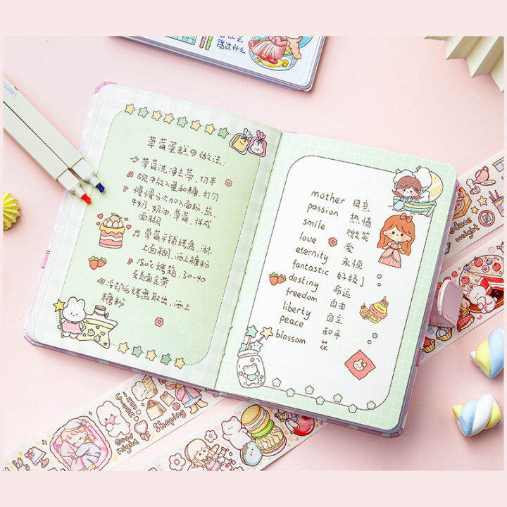 color-notebook-student-notebook-student-ledger-three-dimensional-title-page-magnetic-buckle-ledger-cartoon-notebook-cute-notebook