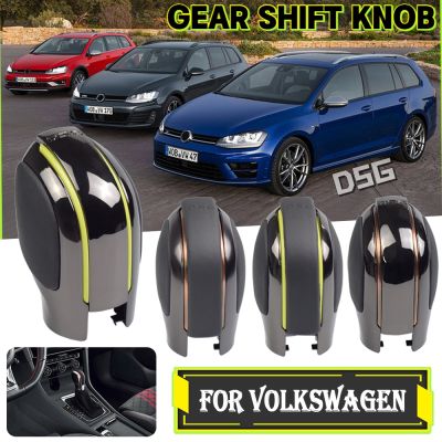 【cw】 DSG Logo Chrome/Matt Silver For Volkswagen VW CC Seat Leon Golf MK6 Gear Shift Knob Head Cover Slice Sign Trim strip
