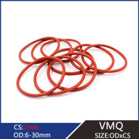 Washer Fasteners 50pcs Outer Diameter 4-30mm Millimeter Thickness 1mm Red VMQ Silicone Rubber Round Sealing O-Ring Oring Gasket for Diverse Applications