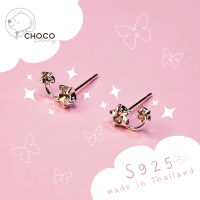 S925 ต่างหูเงินแท้ ต่างหูดาวเพชร EY04 Sterling silver CZ diamond star stud earrings