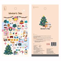 Korean Import Original Bonito Christmas Skiing Animals Paper Stickers Scrapbooking Diy Journal Stationery Sticker Aesthetic Gift Stickers Labels