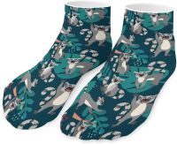 BAIKUTOUAN Naughty Ring-Tailed Lemur Ankle Socks Short for Men Women Low Cut No Show