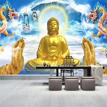 Custom 3D Stereoscopic Relief Buddha Statue Photo Background Decor