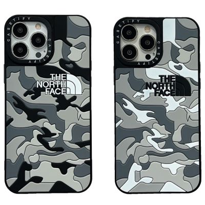 Casetify เคสโทรศัพท์ซิลิโคน ลายพราง The North Face สําหรับ iPhone 14 13 12 11 Pro Max XR Plus