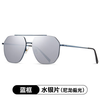 【Hot sales】 TikTok Live แว่นกันแดดโพลาไรซ์แว่นตากันแดดผู้ชายขับรถแว่นตานักบินนักบินกระจกป้องกันรังสียูวี
