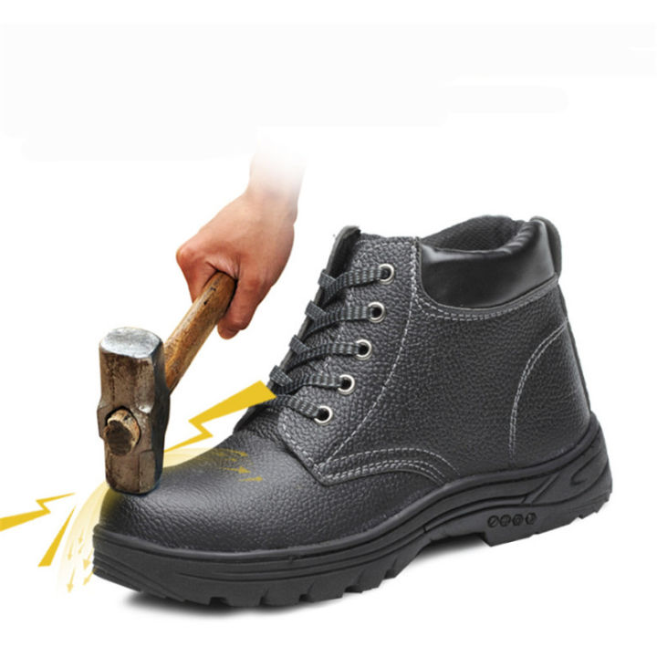safety-shoesรองเท้าหุ้มข้อ-หนังนิ่ม-หนัง-รองเท้าหัวเหล็ก-เสริมพื้นรองเท้า-รองเท้านิรภัย-รองเท้านิรภัย