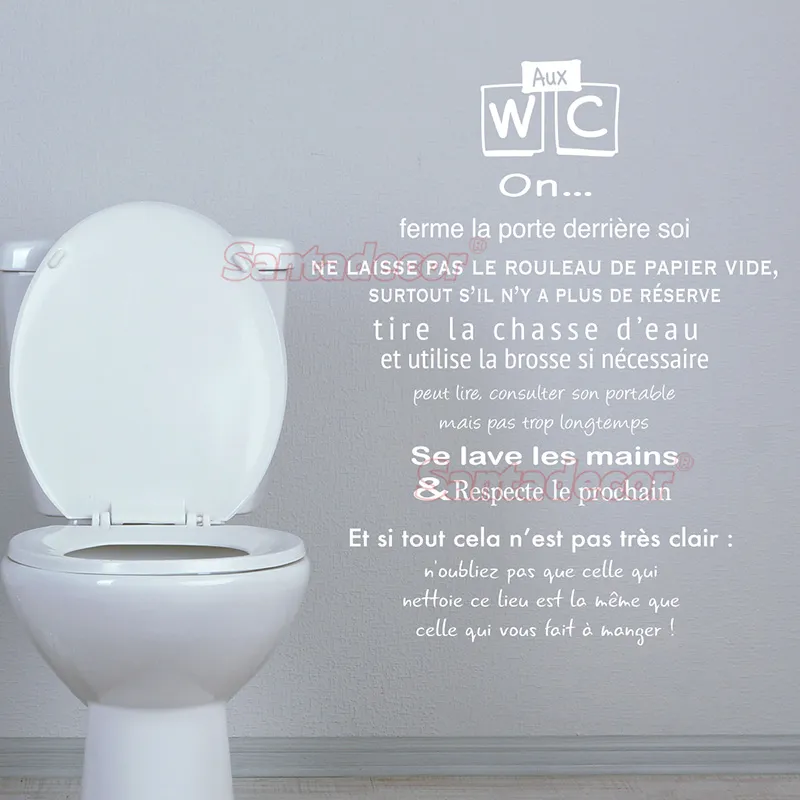 Sticker toilette wc citation