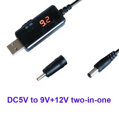 【YF】 Powerbank Cable USB Power Boost Line DC 5V to 9V 12V Step UP Module Converter Adapter 5.5X2.1mm Plug For Router  Fan Speaker