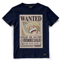 เสื้อยืดวันพีช One piece 1242-NV / SANJI-WANTED สีกรม