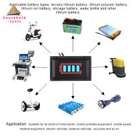 แบตเตอรี่ตัวบอกความจุ LED 2เส้นแบบ LED 12V 24V 36V 48V 60V 72V เครื่องวัดแบตเตอรี่เมตรกันน้ำสำหรับรถยนต์ส่วนใหญ่