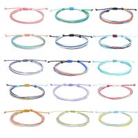 GIOIO Waterproof Wax Woven Bracelet Gift for Summer Surfing Couples DIY Hand-woven Bracelet with Adjustable Opening Charms and Charm Bracelet