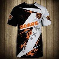 Chicago mens fashion 3d Bears t-shirt Orange black stitching roaring bear print casual tops