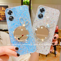 Phone Case เคส OPPO A58 A78 A98 OPPO Reno8T 4G 5G NFC เคสโทรศัพท์สีติดเลื่อม NFC ด้วยกระจกแต่งหน้านุ่มฝาหลัง2023