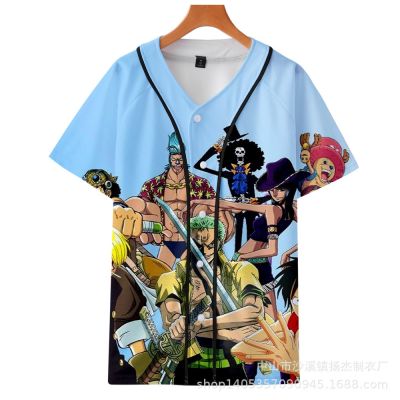[COD] Foreign trade exclusively for anime Piece baseball uniform short-sleeved quick-drying spring digital printing to customize with drawings and samples