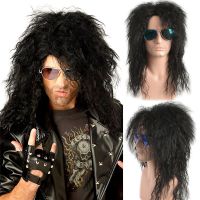 【jw】℗ Men Curly Synthetic Wigs for Mens Wig Mixed Male Hair Resistant Show Actor Props