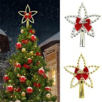 (Worry free)  Christmas Pines Decor เครื่องประดับต้นคริสต์มาสพร้อม Five Pointed Star Christmas Tree Topper Decorations For Home