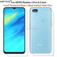 สำหรับ OPPO Realme 2 Pro 2pro 6.3 "2ชิ้น = นุ่มคาร์บอนฟิล์มไฟเบอร์ + หน้าปัดกระจกนิรภัยพรีเมี่ยมบางพิเศษปกป้องหน้าจอปกป้องหน้าจอ S